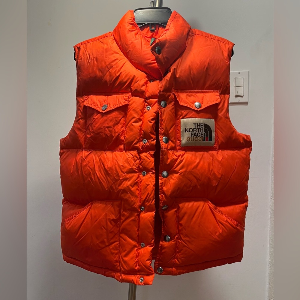 GUCCI x The North Face Orange Puffer Down Vest SIZE MEDIUM